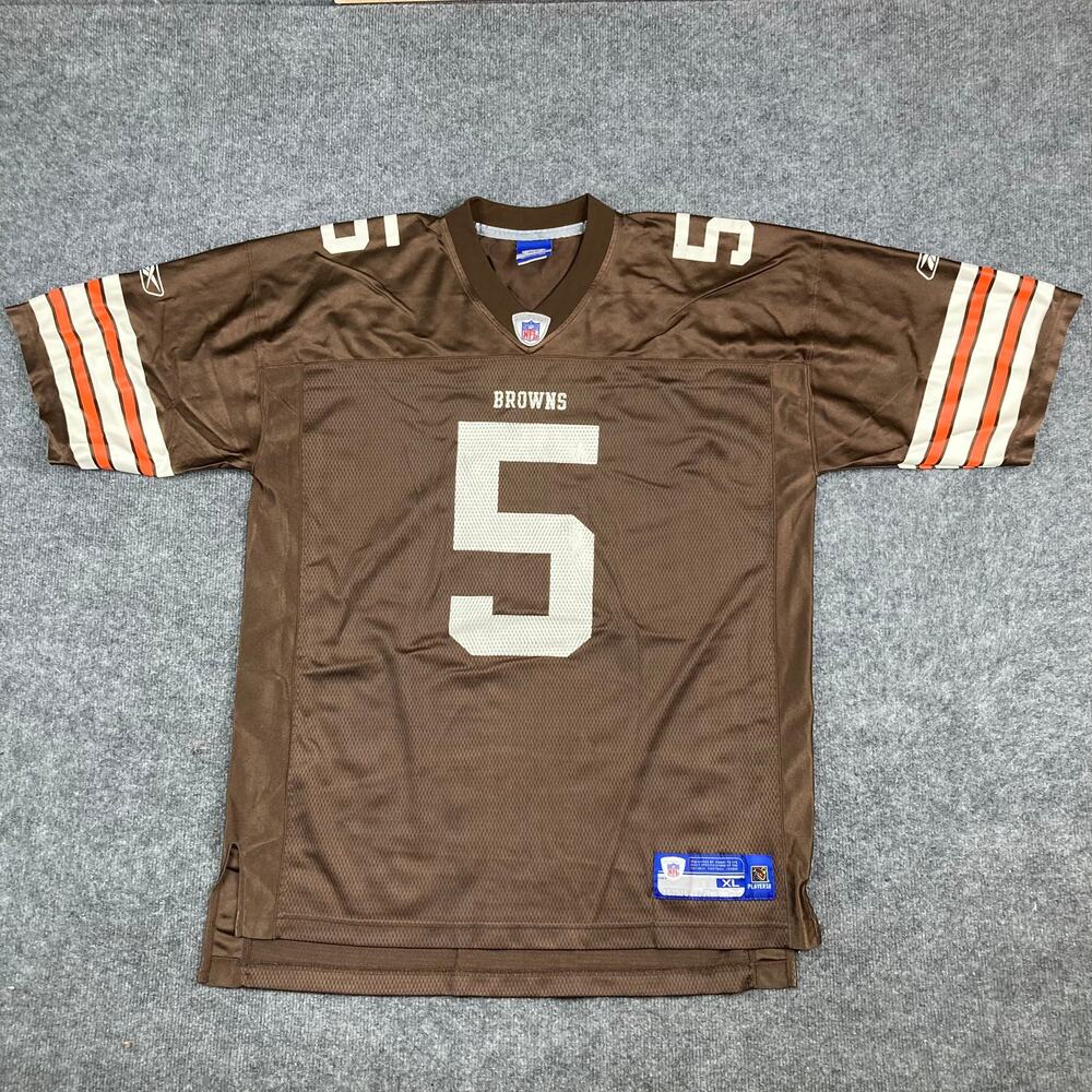 Reebok NFL Jersey Mens XL Cleveland Browns‎ #5 Brown Mesh Team Football Shirt